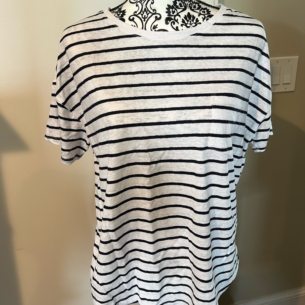 NWT Linen/Cotton Pocket T shirt drop shoulder
